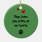 Eigen foto-hondenpootafdrukken van tweezijdig form keramisch ornament (Achterkant)