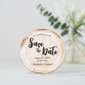 Eigen foto Hout Slice Rustic Weddenschap Uniek Kaart (Staand voorkant)