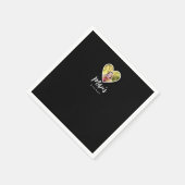 Eigen foto in Black Heart Lijst Moderne kalligrafi Servet (Hoek)