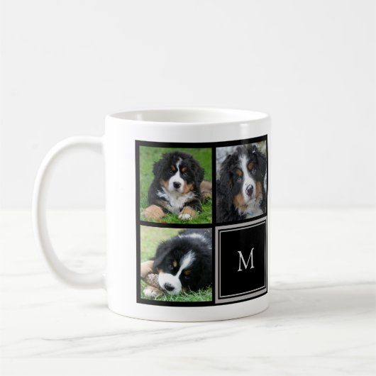 Eigen foto-inklage-monogram-liefdesscript koffiemok (Links)