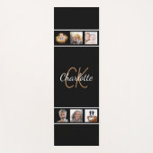 Eigen foto-inklage zwart-goudmonogram yogamat (Voorkant)