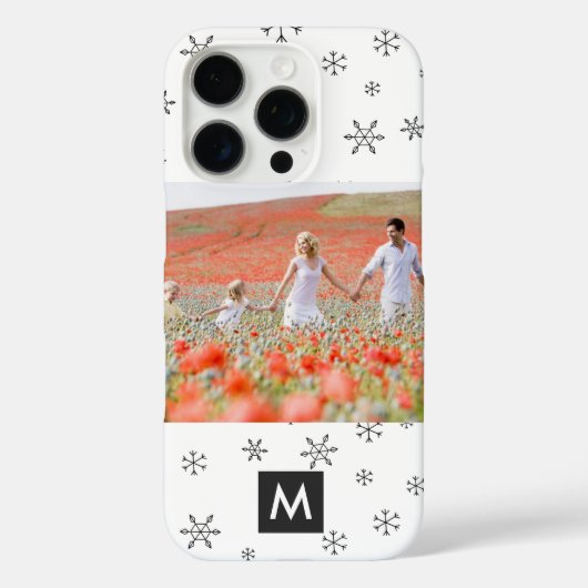 Eigen foto-kerstsnowflakes monogram Case-Mate iPhone case (Achterkant)