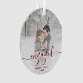 Eigen foto met eerste Kerstmis, rood script Ornament (voorkant)