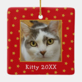 Eigen foto met kerstmis keramisch ornament (Achterkant)