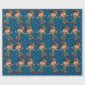 Eigen foto met kerstmis - Kind Afbeelding W Cadeaupapier (Vlak)