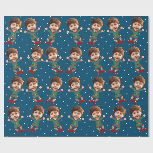 Eigen foto met kerstmis - Kind Afbeelding W Cadeaupapier (Vlak)