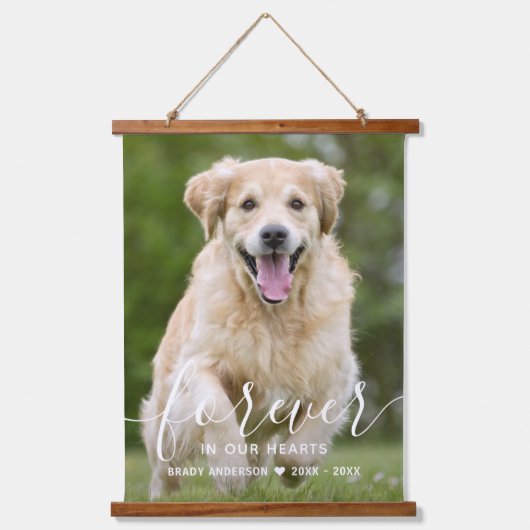 Eigen foto met speciale sympathie Pet Loss Dog Hangend Wandkleed (Voorkant)