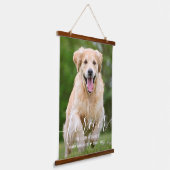 Eigen foto met speciale sympathie Pet Loss Dog Hangend Wandkleed (Gebogen)
