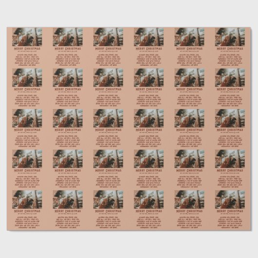 Eigen foto Moderne Typografie Kerstmis Cadeaupapier (Vlak)