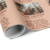 Eigen foto Moderne Typografie Kerstmis Cadeaupapier (Rol Hoek)