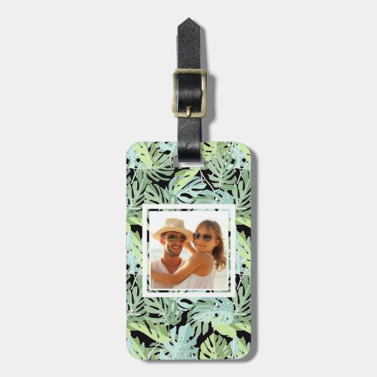 Eigen foto-Oerwoud - Floral Pattern Bagagelabel (Voorkant verticaal)