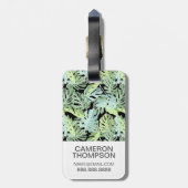 Eigen foto-Oerwoud - Floral Pattern Bagagelabel (Achterkant verticaal)