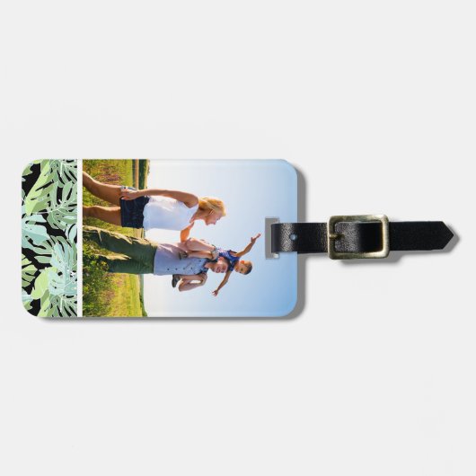 Eigen foto-Oerwoud - Floral Pattern Bagagelabel (Voorkant horizontaal)