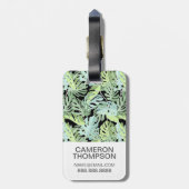 Eigen foto-Oerwoud - Floral Pattern Bagagelabel (Achterkant verticaal)