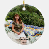 Eigen foto Santorini 2 - zijdelings unieke moderne Keramisch Ornament (Achterkant)