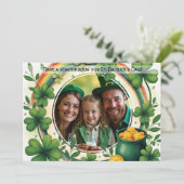 Eigen foto, St. Patricksdag, Shamrock ‘n’ Roll Feestdagenkaart (Staand voorkant)