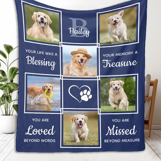 Eigen foto-sympathie Dog Foto Collage Fleece Deken