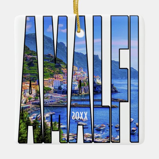 Eigen foto van de kust van Amalfi Italië Keramisch Ornament (Voorkant)