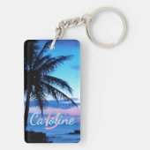 Eigen foto van Tropische Island Beach Ocean Sunset Sleutelhanger (achterkant)
