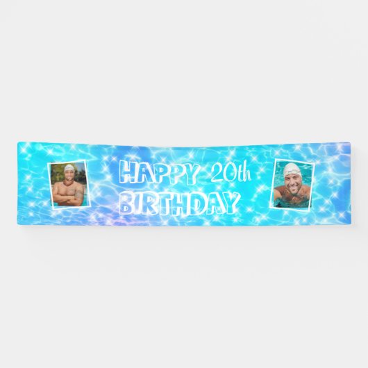 Eigen foto Waterrimpel op basis van de Birthday po Spandoek (Horizontaal)