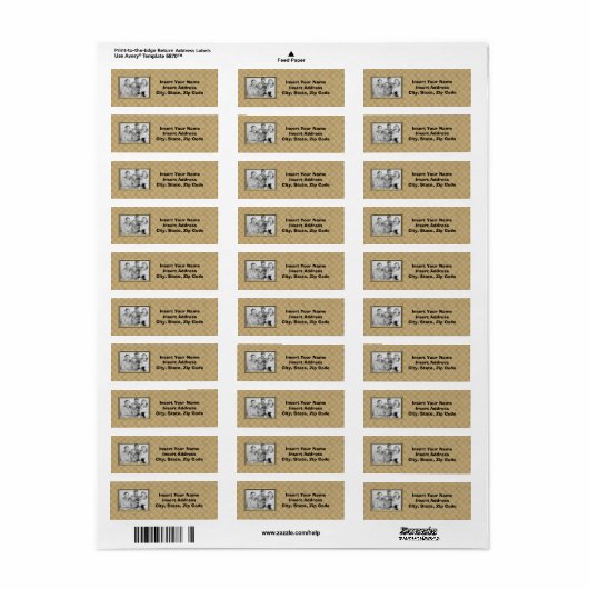 Eigen fotoadreslabel etiket (Full Sheet)