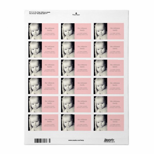 Eigen fotoadreslabel etiket (Full Sheet)