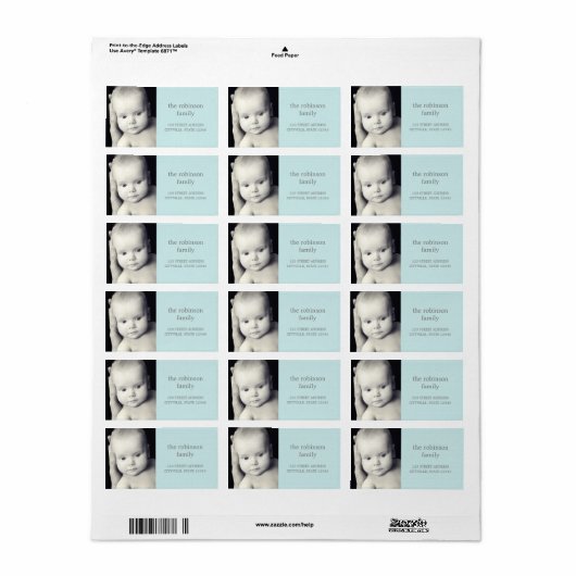 Eigen fotoadreslabel etiket (Full Sheet)