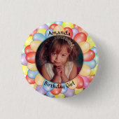 Eigen fotoballonfeest ronde button 3,2 cm (Voorkant)