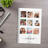 Eigen fotocollage-monogram, wit, modern 2023 planner