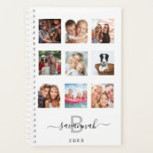 Eigen fotocollage-monogram, wit, modern 2023 planner (Voorkant)