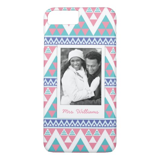 Eigen foto's en namen drievoudig aztec kleurig pat Case-Mate iPhone case (Achterkant)