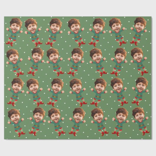 Eigen foto's met kerstmis - Elf Kind Afbeelding Cadeaupapier (Vlak)