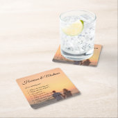 Eigen fotoscript, paar leuke feiten bruiloft kartonnen onderzetters (Insitu)