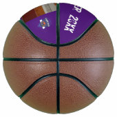 Eigen fotospeler naam nummer team logo paars basketbal (Rechts)