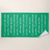 Eigen fragment citeert groen wit minimalistisch ja strandlaken (Voorkant)