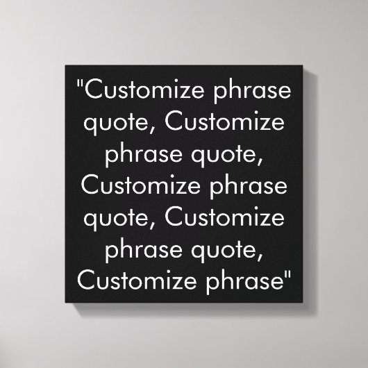 Eigen fragment citeert zwart-wit elegant canvas afdruk (Voorkant)