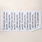 Eigen fragment citeert zwarte witte minimalistisch strandlaken (Voorkant)