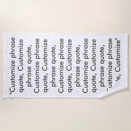 Eigen fragment citeert zwarte witte minimalistisch strandlaken (Voorkant)