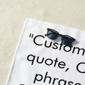 Eigen fragment citeert zwarte witte minimalistisch strandlaken (In situ)