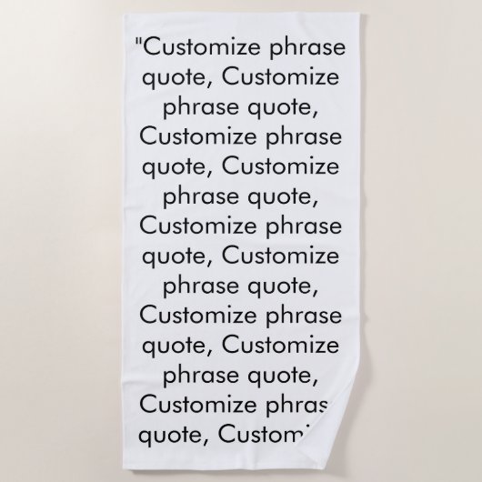 Eigen fragment citeert zwarte witte minimalistisch strandlaken (Voorkant)