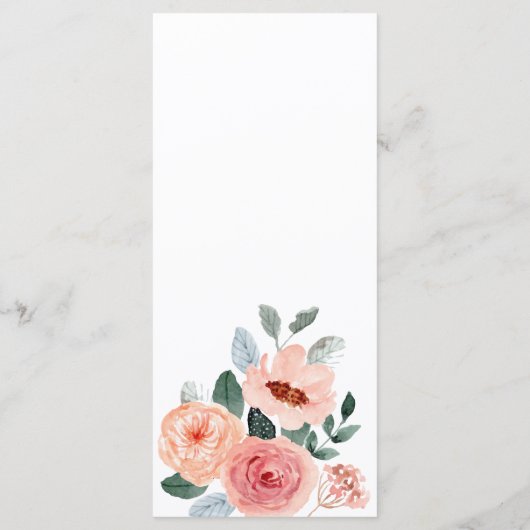 Eigen gastnaam Floral Wedding Buffet Menu (Achterkant)