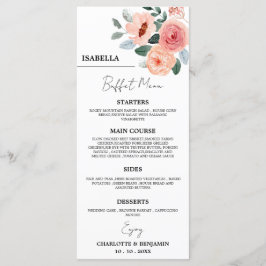 Eigen gastnaam Floral Wedding Buffet Menu