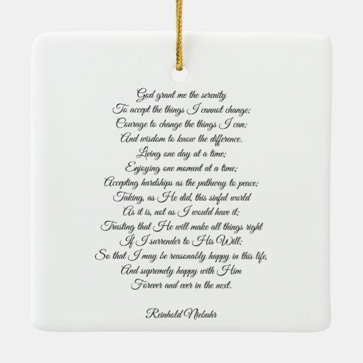 Eigen gebedslied, elegant script keramisch ornament (Achterkant)