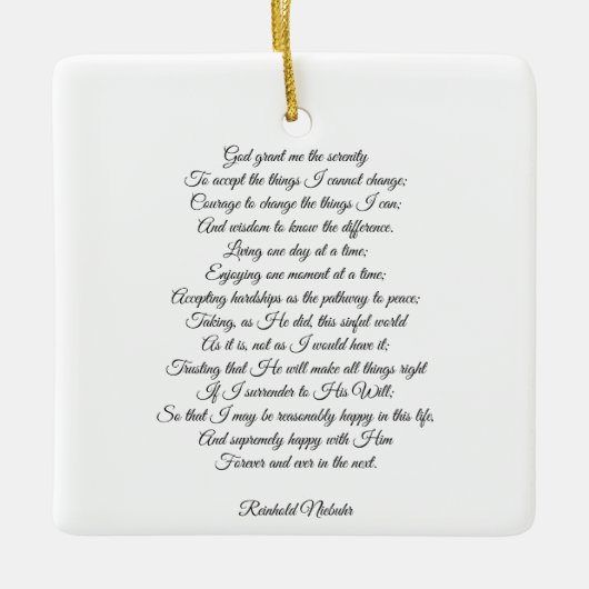 Eigen gebedslied, elegant script keramisch ornament (Voorkant)