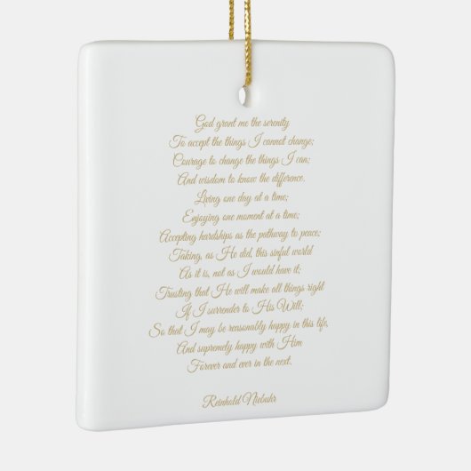 Eigen gebedslied quote script elegant keramisch ornament (Rechts)