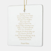 Eigen gebedslied quote script elegant keramisch ornament (Links)