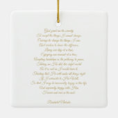 Eigen gebedslied quote script elegant keramisch ornament (Achterkant)