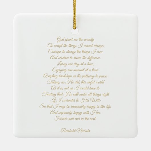Eigen gebedslied quote script elegant keramisch ornament (Achterkant)