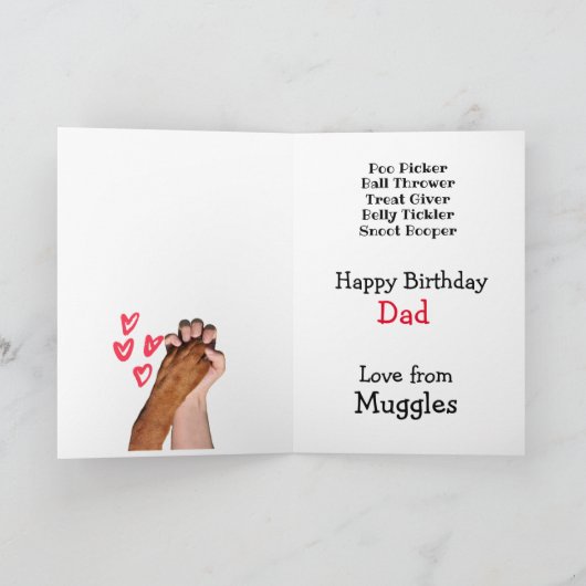 Eigen geboortedag Kaart van je Boxer (Binnen)