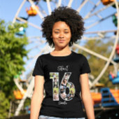 Eigen geboortedag White Girly Sweet 16 Foto Collag T-shirt